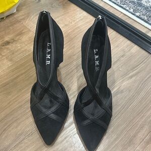 L.A.M.B. Black Strappy Heels